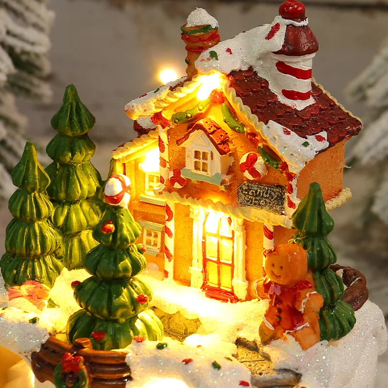 

Luminous music house ornaments cross-border new box night light hut children's Christmas gift toys
