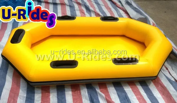Heavy yellow double floor 2 person river raft floating inflatable rafting boat water park sliding equipment