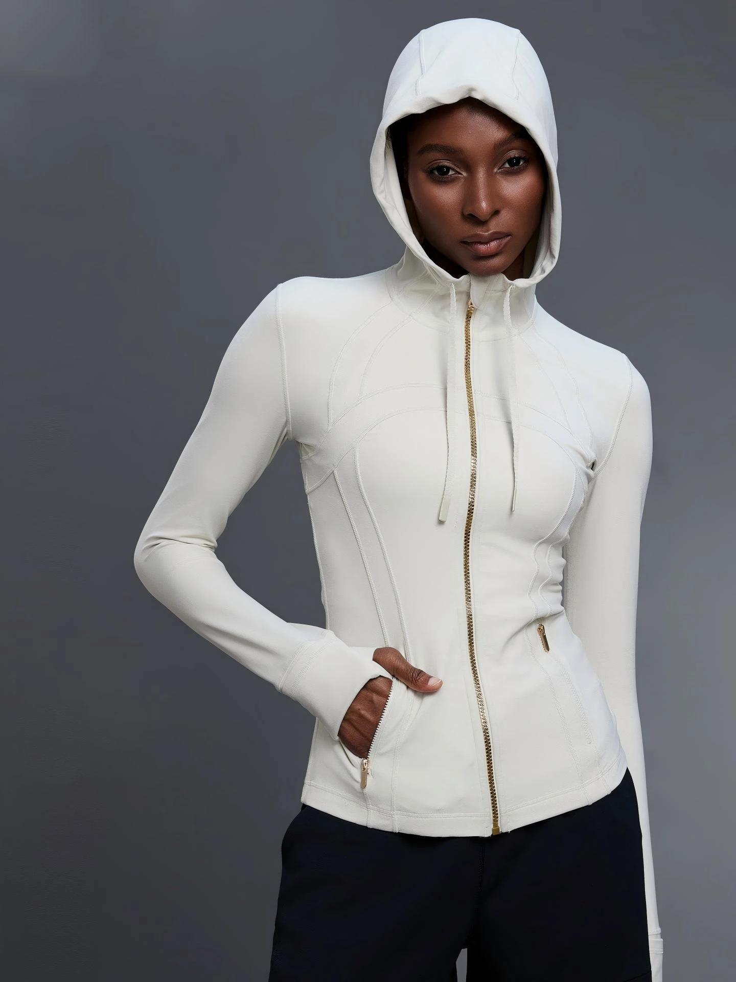 

Tala Training Hoody Zip Up Jacket With Zipped Pockets/ Tight Track Top/ Activewear Jacket/ Training Coat
