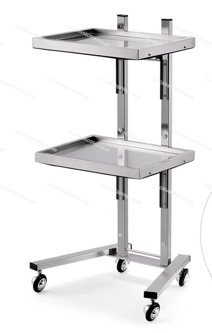 Stainless Steel Foldable Tool Cart Beauty Salon/Barber Shop Trolley Storage workbench supermarket 2-tier tool cart