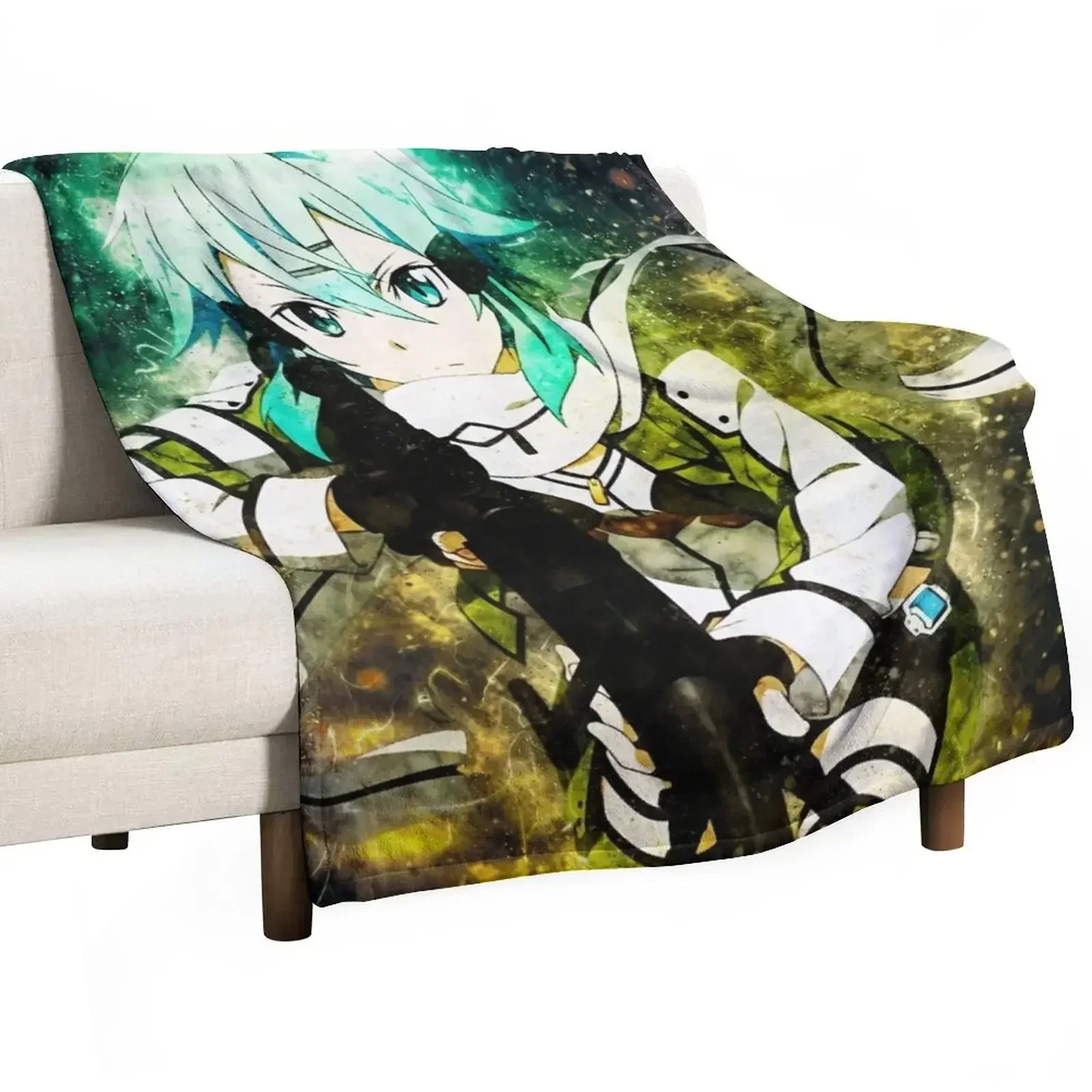 Sinon Sword Art Online Throw Blanket For Decorative Sofa Large Warm Blankets Sofas Of Decoration Blankets