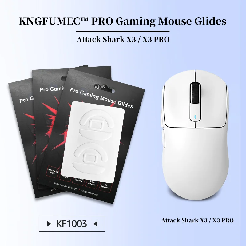 KNGFUMEC 2 Sets Gaming Mouse Glides Skates Feet Sticker For Attack Shark X3 /X3 PRO