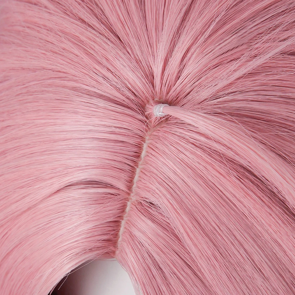 Picture 6: Pink Ombre Brown Short Straight Synthetic Wigs Middle Part Anime Game Cosplay Fluffy Wig for Daily Party