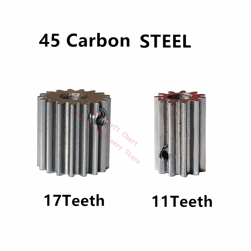 2pcs 0.8 mod 10 teeth 11 teeth 12 teeth 13 teeth 14 teeth 15 teeth 17teeth brass 45 carbon steel involute cylindrical spur gear