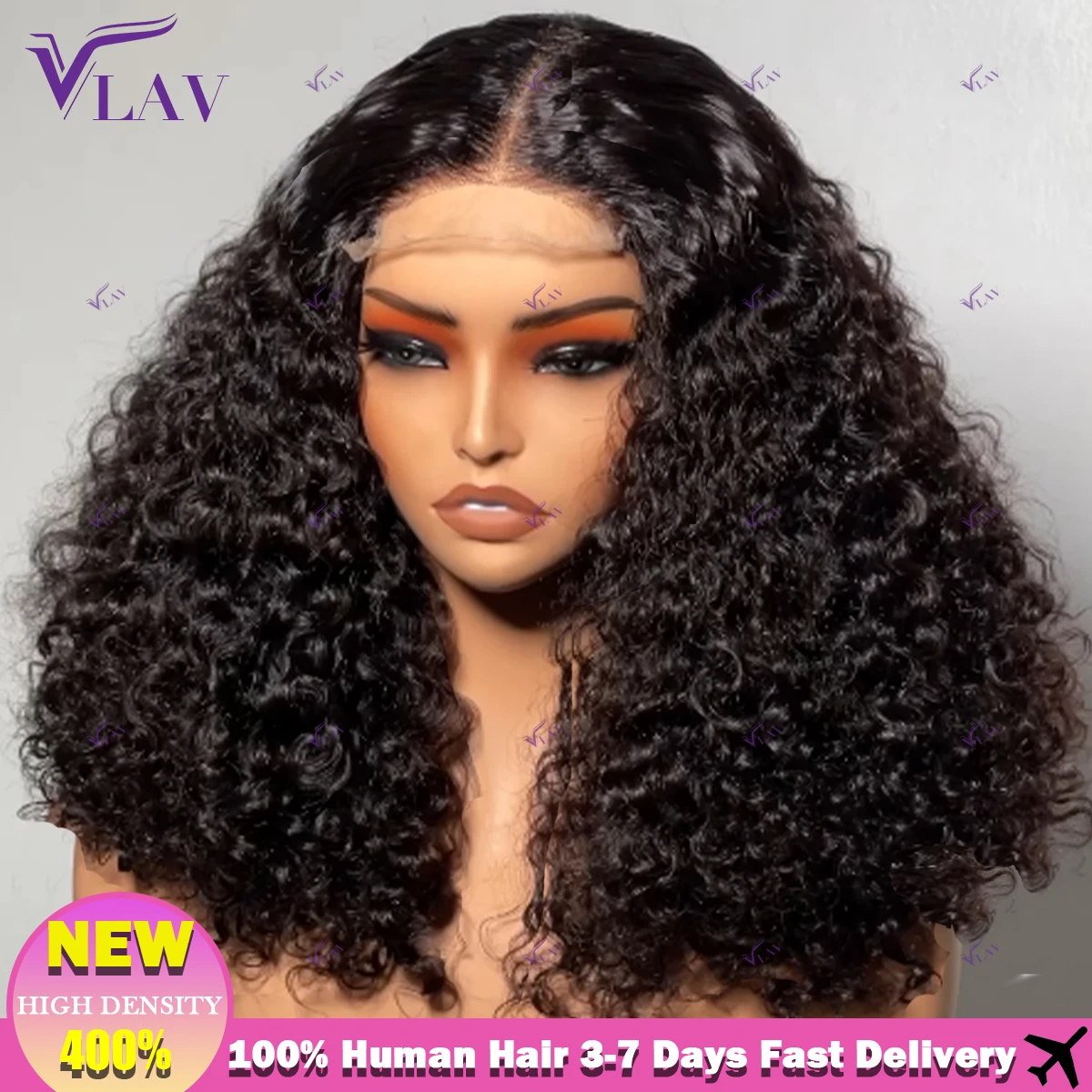 

400% Density Kinky Curly Human Hair Wigs 13×4 HD Transparent Lace Frontal Wig Glueless Wigs 13×6 HD Lace Frontal Wig Virgin Hair