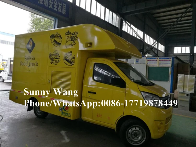 รถสามล้อไฟฟ้าถนน 4.5 ม. รถเข็นอาหารสไตล์ถนนรถบรรทุกอาหารพร้อมอุปกรณ์ครัว