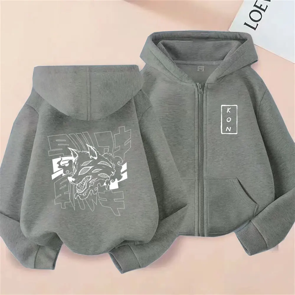 أنيمي بالمنشار رجل هاياكاوا آكي استدعاء الثعلب الشيطان كون الجرافيك قلنسوة بسحاب الرجال النساء مانغا Harajuku المتضخم زمم سترة معطف