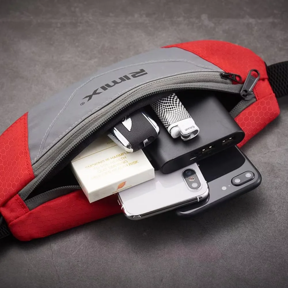 RIMIX Unisex Running Belt Waist Bag Reflective Waterproof Adjustable Sport Band for Marathon Jogging Outdoor Fitness Gym