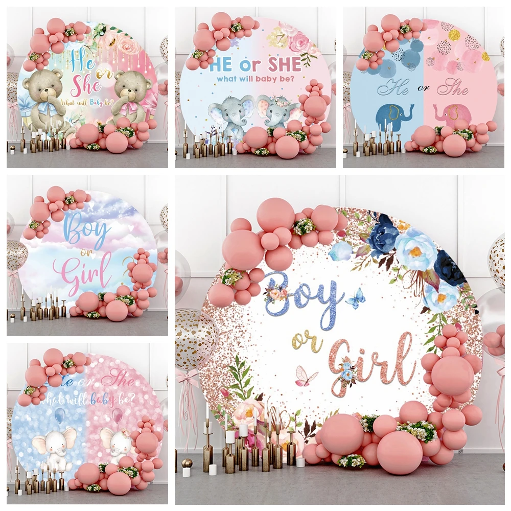 

Yeele Boy or Girl Photography Backdrops Baby Birthday Decor Photographic Background Round Backdrop Elastic Cover Photo Studio