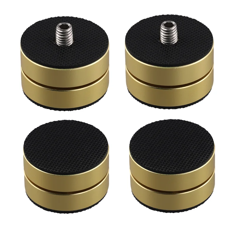 4Pcs Aluminum Alloy Shock-Absorbing Foot Studs, Sound System Foot Pads, 3-Point Steel Ball Support Amplifier Base Feet-B65A
