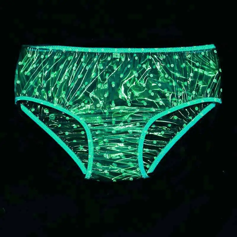Men's Swimming Soft Transparent PVC Plastic Mid-waist Briefs Perspective Sexy Leak-proof Oil-pushing Anti-fouling Plastic Film