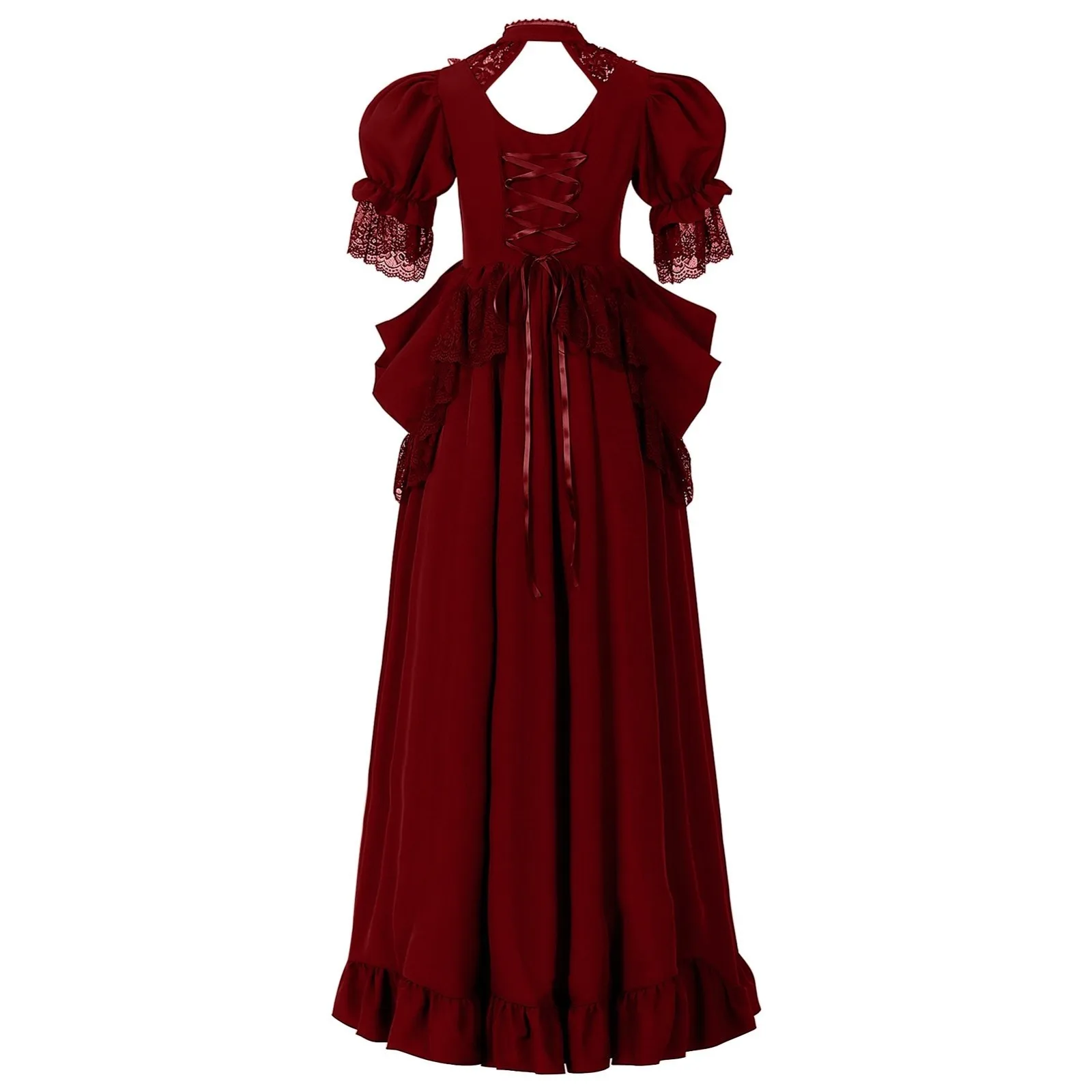 

Women Plus Size Retro Vintage Renaissance Lace Medieval Costume Cosplay Elegant Long Dress Victorian Ball Gown Vampire 2025