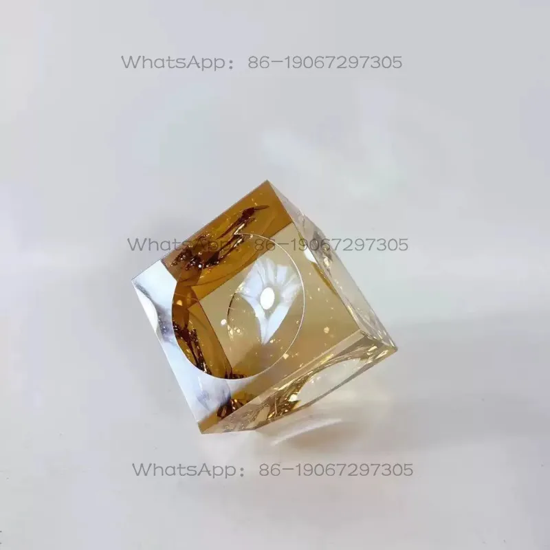 Home Modern Simple Soot Square Crystal Glass Ornament