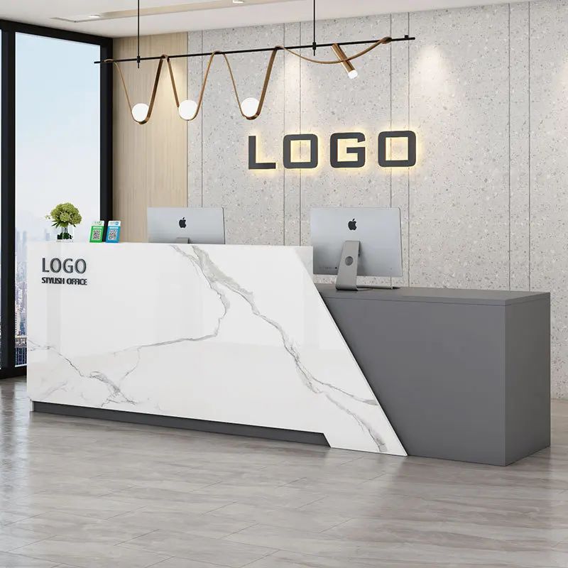 Mostrador de bar pequeño simple y moderno Mostrador de recepción de lujo ligero