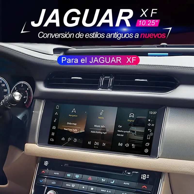 MERRYWAY Radio de coche para Jaguar XF XFL DVD reproductor Multimedia AppleCarplay Audio estéreo Radio pantalla táctil DSP Audio navegación GPS