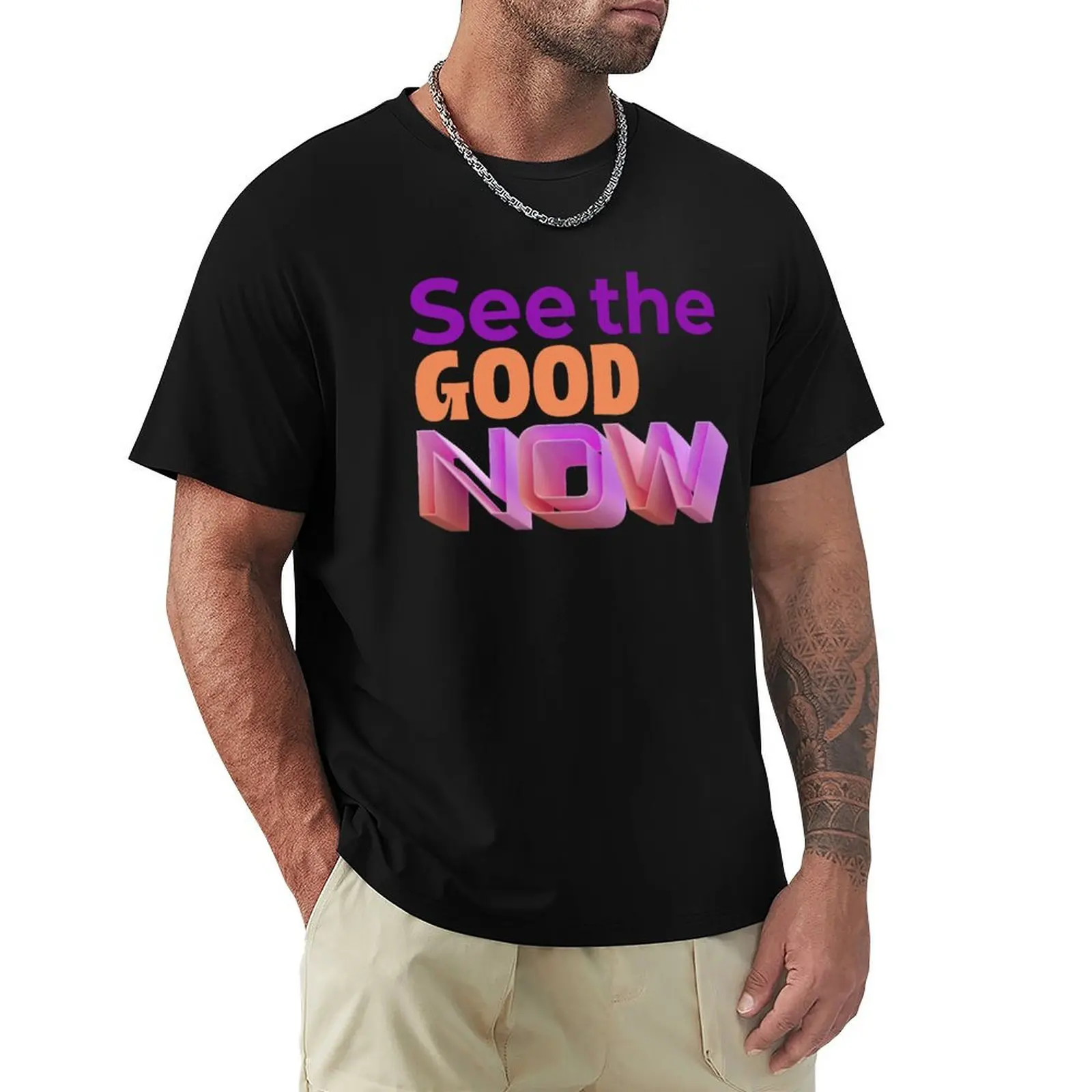 OPTIMISTIC VIEW OF THE GOOD T-Shirt T-shirt à manches courtes style streetwear décontracté