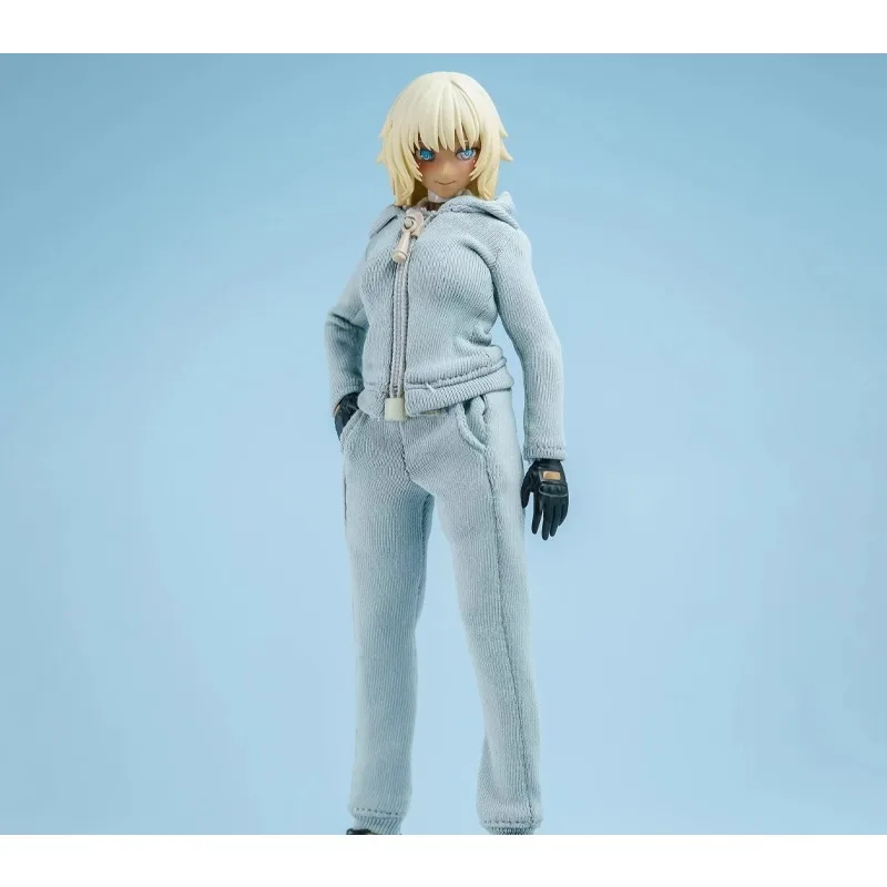 1/12 Scale Romankey Women Soldier Tight Fitting Sweatshirt Pants Vest Clothes Model for 6 Inch Toy Figures Body Ornaments
