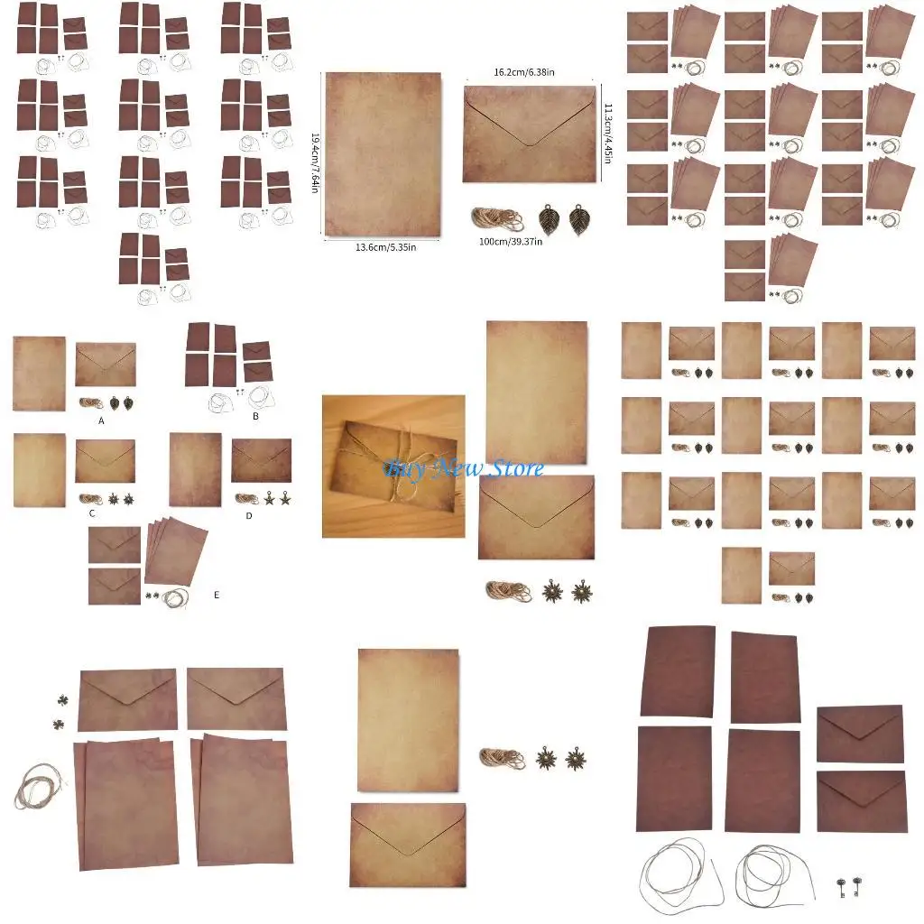 

20CE 10 Sets Letter Paper Small Vintage Envelopes Set Vintage Paper and Envelopes