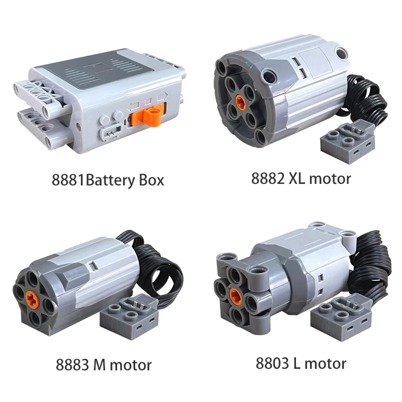 Piezas técnicas de funciones de potencia MOC, 4 Uds., rojo mejorado 8882 8883 88003 88004 M/L/XL, Motor DIY, Juguetes de bloques de construcción, accesorios