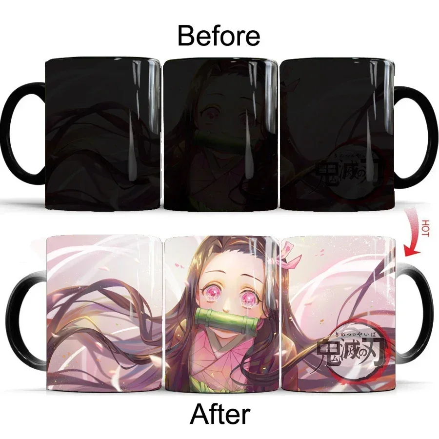 Demon Slayer: Kimetsu No Yaiba 350ml Color Changing Coffee Mug 11oz Ceramic Tea Cups Safe Package Drop Shipping Mugs