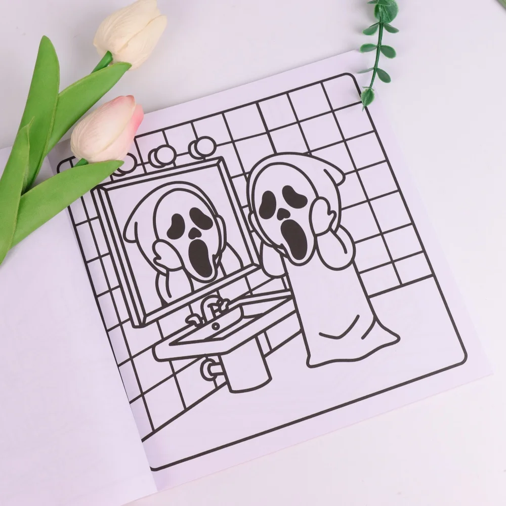 Adult decompression coloring book, with suspense scene as the theme, relax and decompress, improve creativity