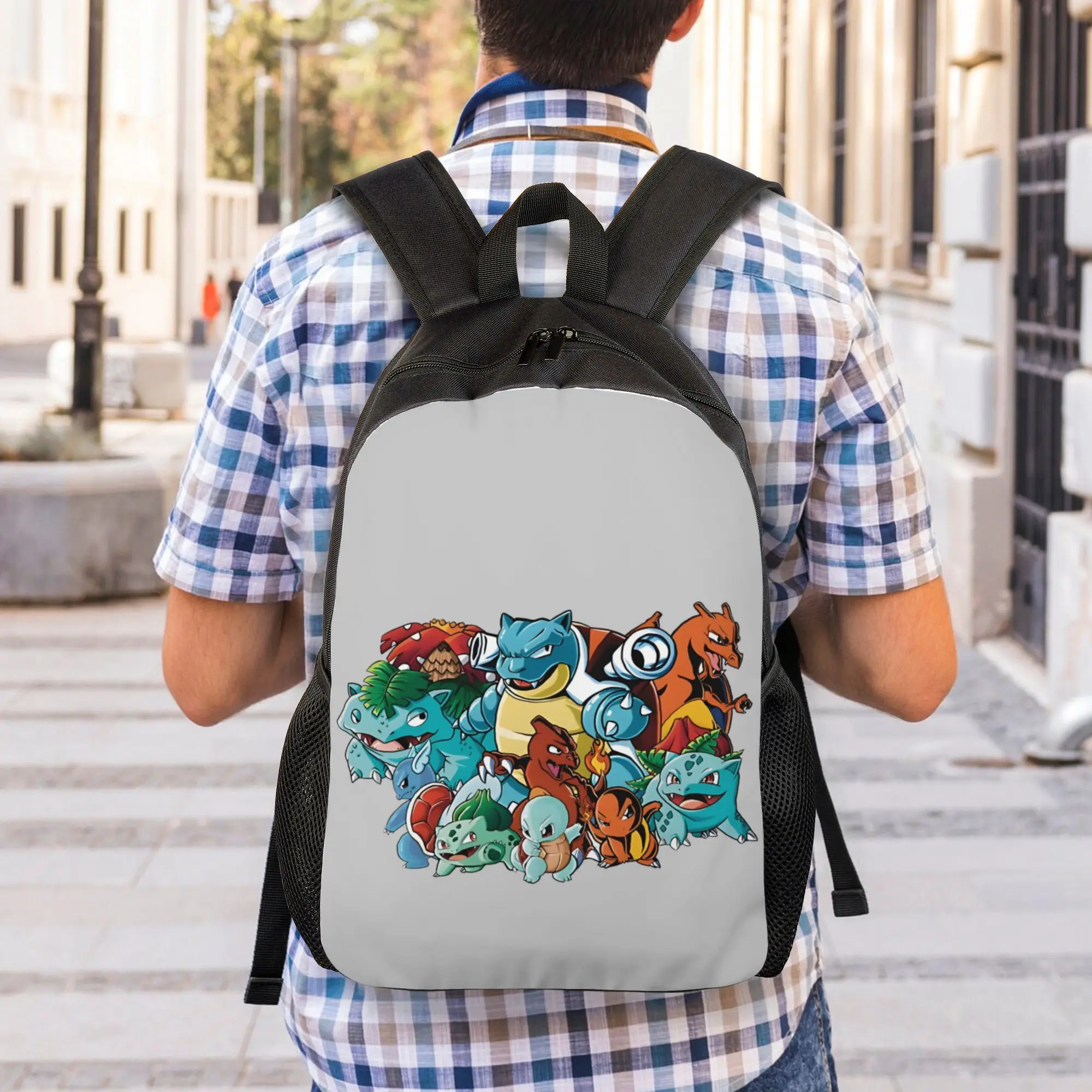 

Versatile United Elements Tri Blend Bulbasaur Squirtle Charmander Schoolbag Pokemon Men Women Adult Book Pack Backpack