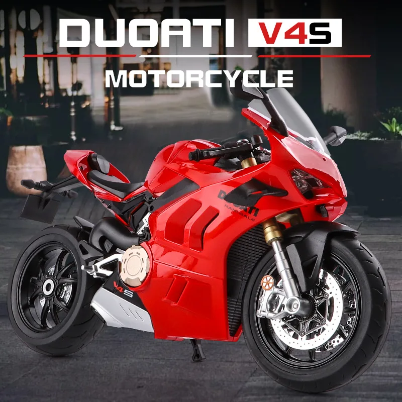 1:9 Ducati V4S Hohe Simulation Motorrad Diecast Metall Legierung Modell Auto Sound Licht Sammlung Kinder Spielzeug Geschenke Display