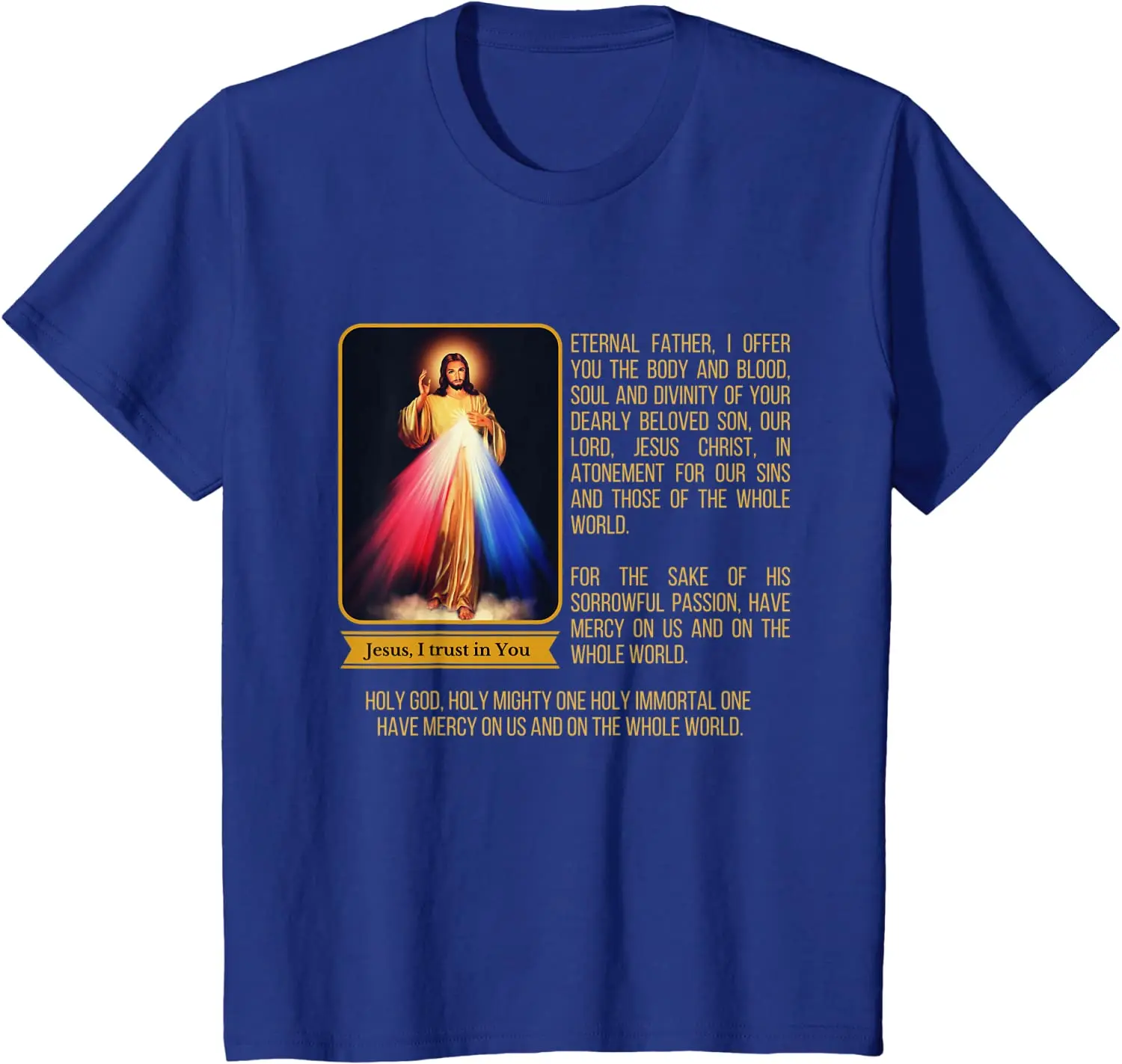 Divine Mercy Jesus Image Chaplet Prayer Catholic T-Shirt