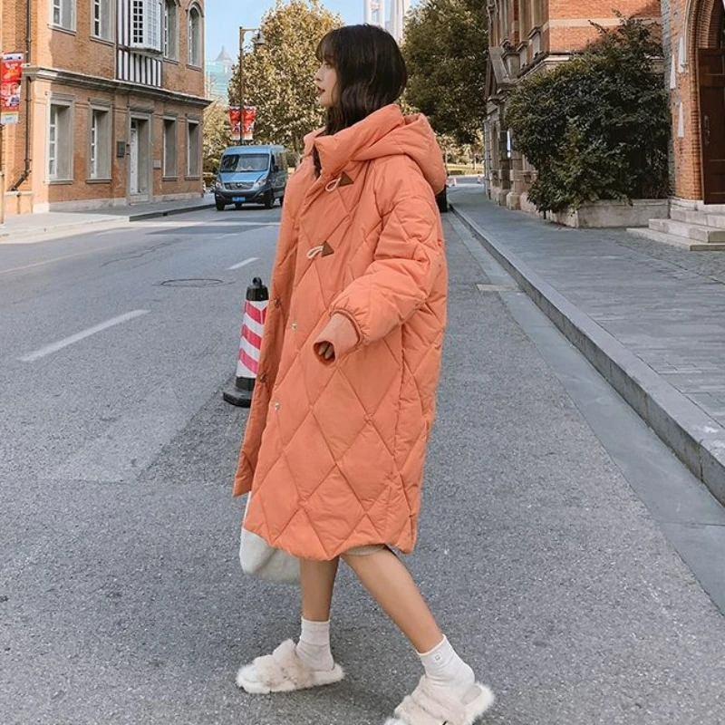 2023 neue Frauen Baumwoll mantel Winter jacke weiblich große lose Parkas Minderheit hin dünne Outwear mittlerer Stil Kapuzen mantel