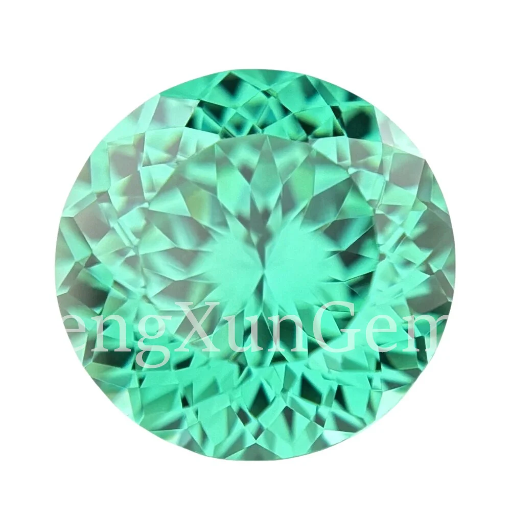 Paraiba Green 100 Faceted High Carbon Diamonds Bird's Nest Cut Jewelry Grade Zircon Round Shape Nail Decorations Stone  5~8mm