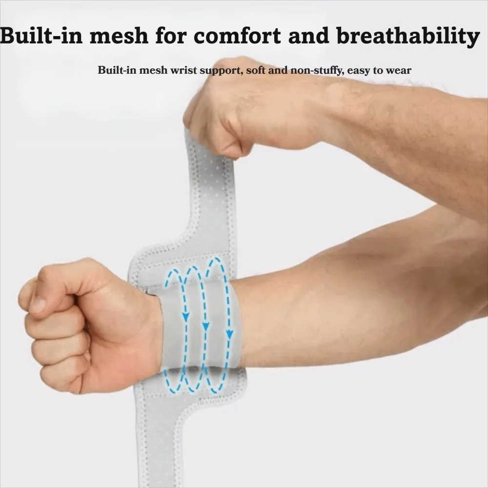 Breathable Sports Wrist Brace Adjustable Straps Compression Design Anti Sprain Wrist Guard Two Springs Cross Straps