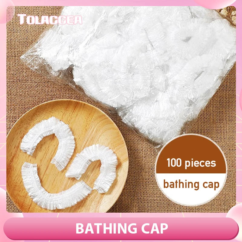 50/100/200Pcs Disposable Hair Drying Cap Thermal Cap Hair Treatment Non-woven Waterproof Bath Hat for Salon Earmuffs Hair Dyeing