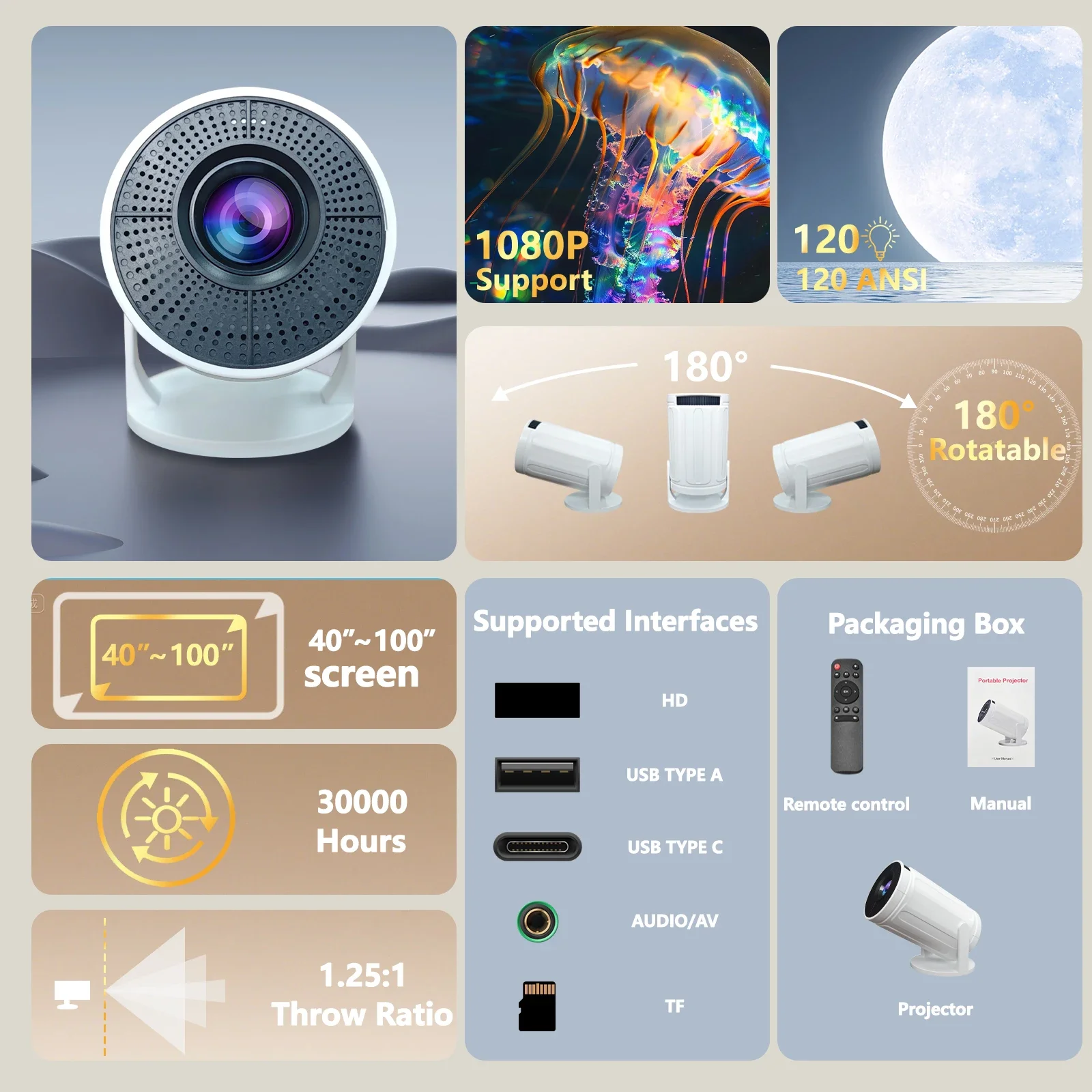 Nouveau 1280x720P RY008 LED Mini projecteur Portable HD haute luminosité 2 4G WIFI projecteur de cinéma maison pour les films