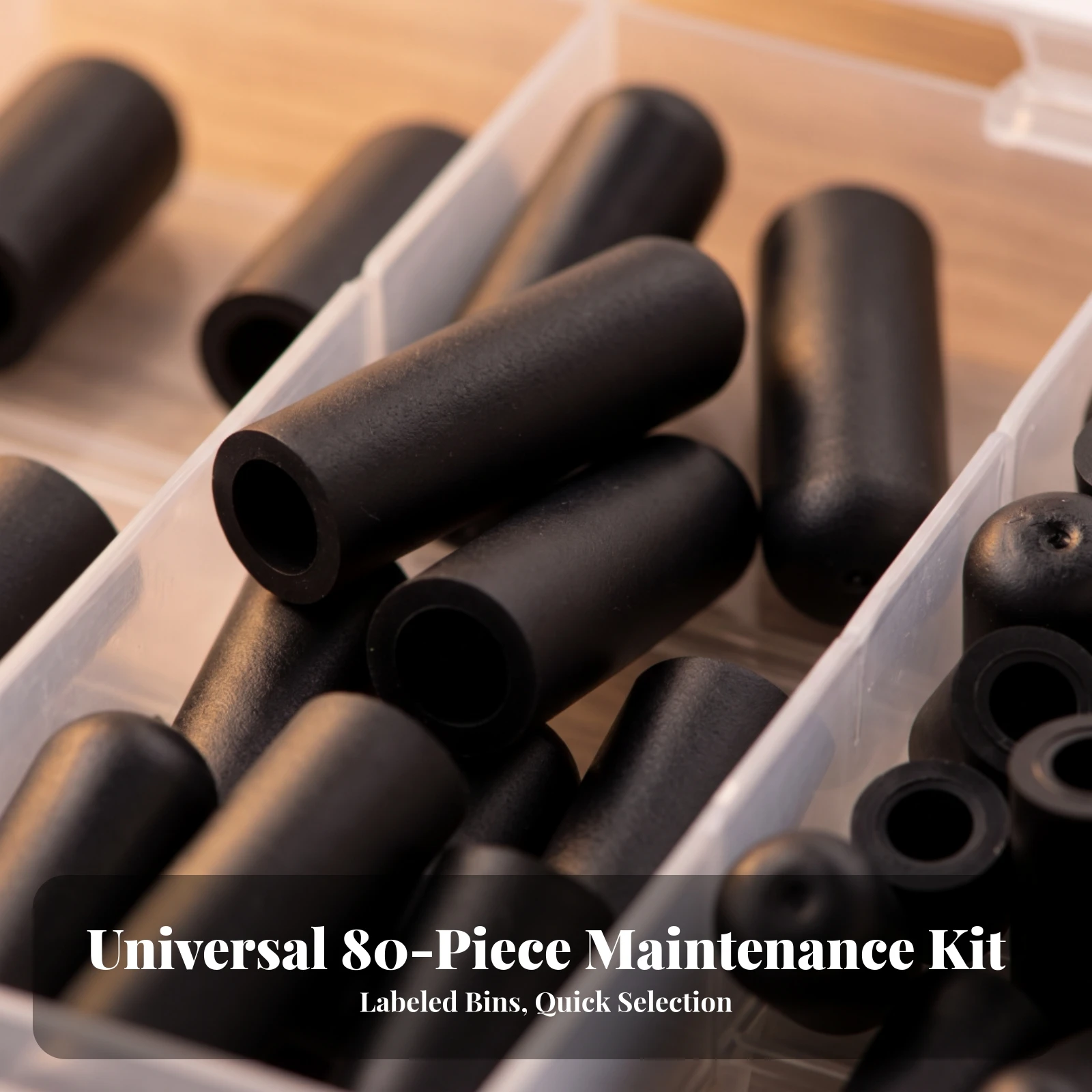 80 Pieces Rubber Vacuum Cap Assortment Re-Sealable Vacuum Caps with Storage Case Rubber Guard Covers Airtight Hardware