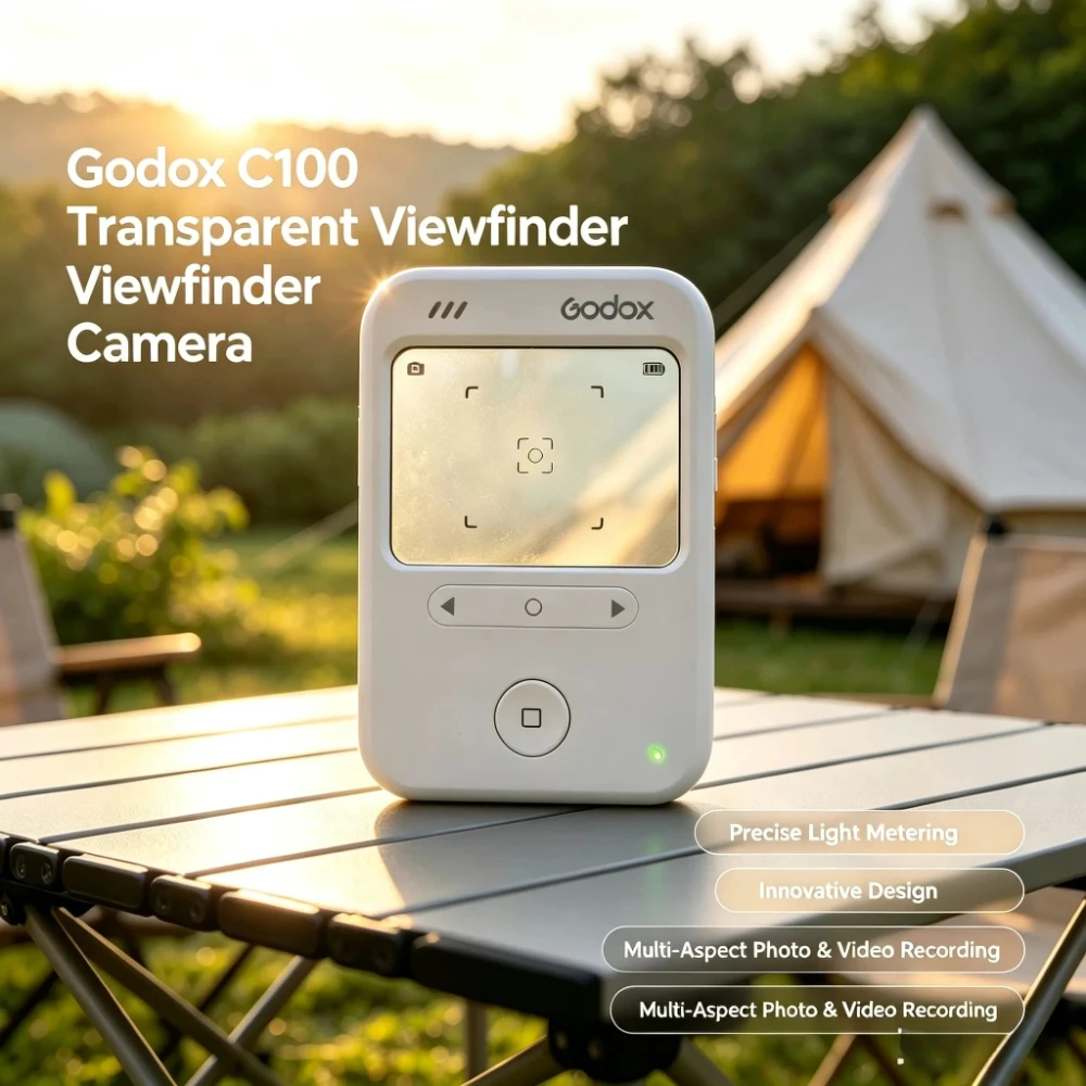 Godox C100 Mini CCD Portable Camera Transparent Viewfinder with 128G Expandable Storage for Movie Vlog Shooting