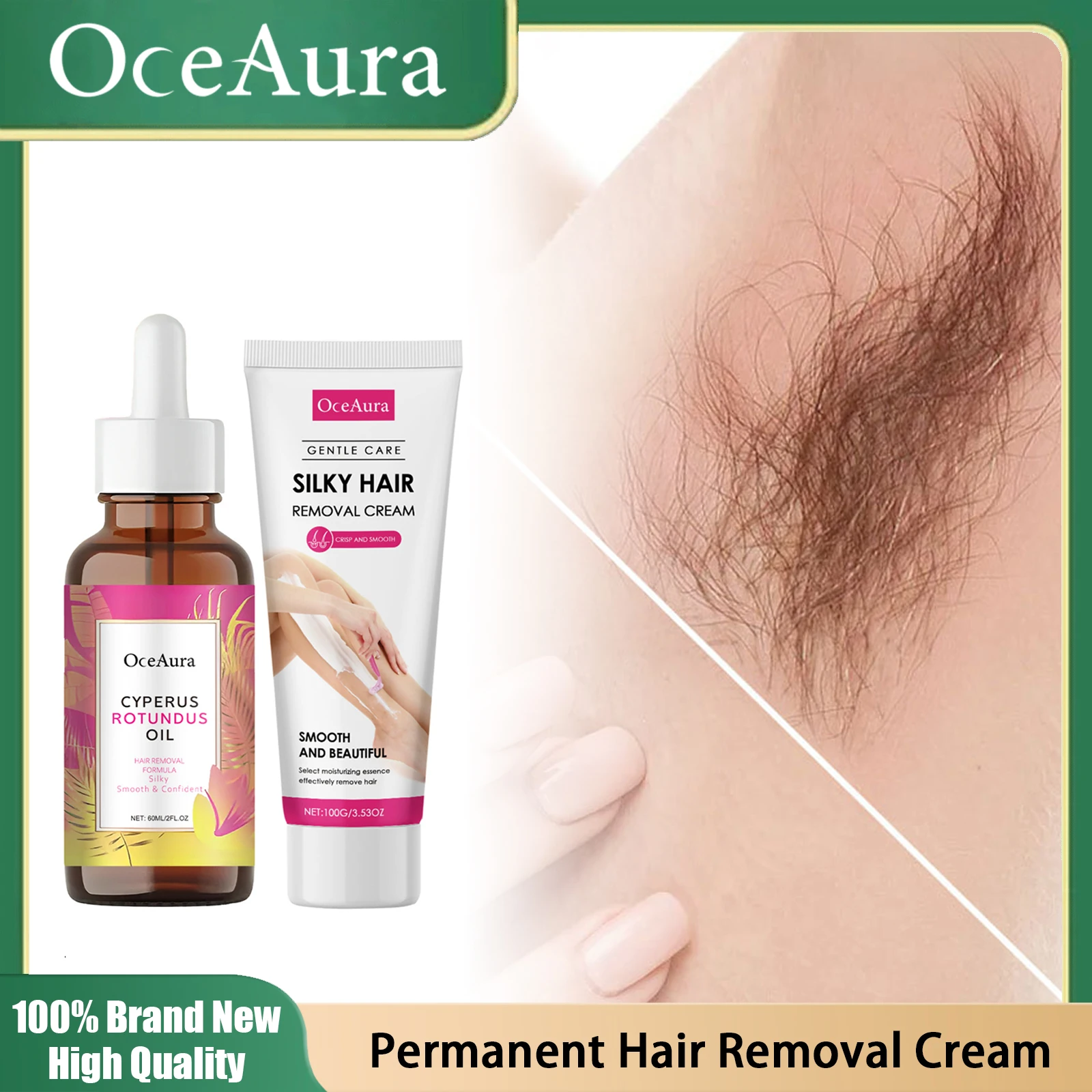 

Permanent Hair Removal Cream Natural Soften Arm Leg Armpit Hair Growth Delay Mild Depilatory Promote Smooth Skin Aftershave Oil