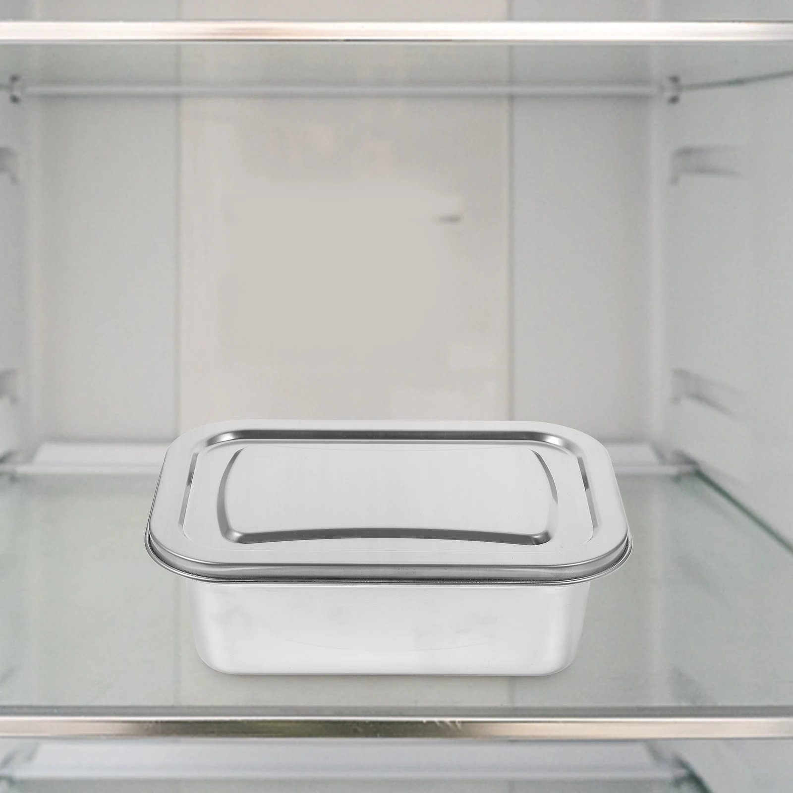 

1pcs Ice Cream Box Stainless Steel Container Reusable Freezer Storage Containers Kitchen Supplies Preservation Box For Dessert