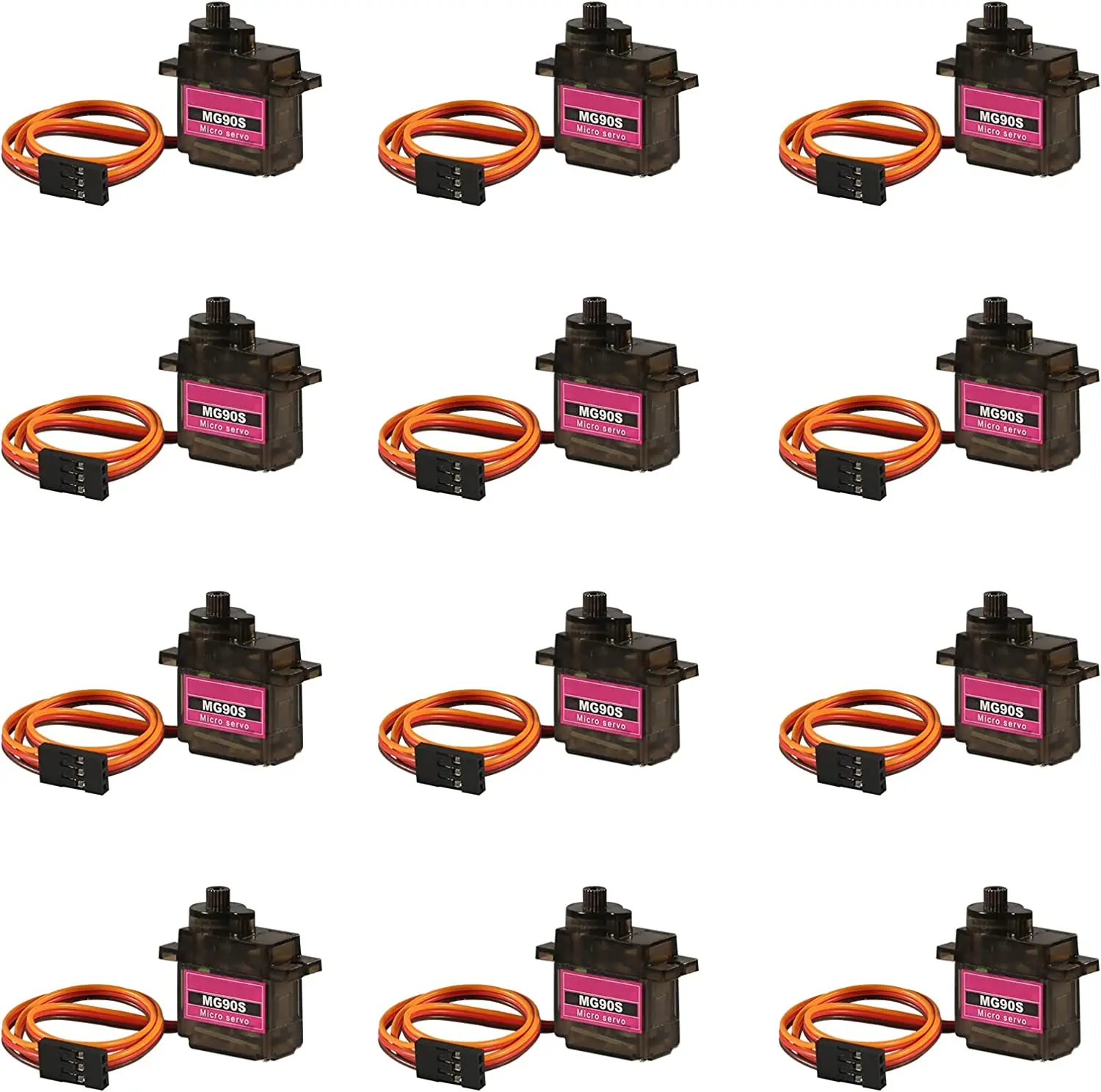 

12PCS MG90S Servo Micro 360° 9G Servo Motor Metal Geared Micro Servo Motor 9G Smart Robot Compatible with Ardu ino Raspberry Pi