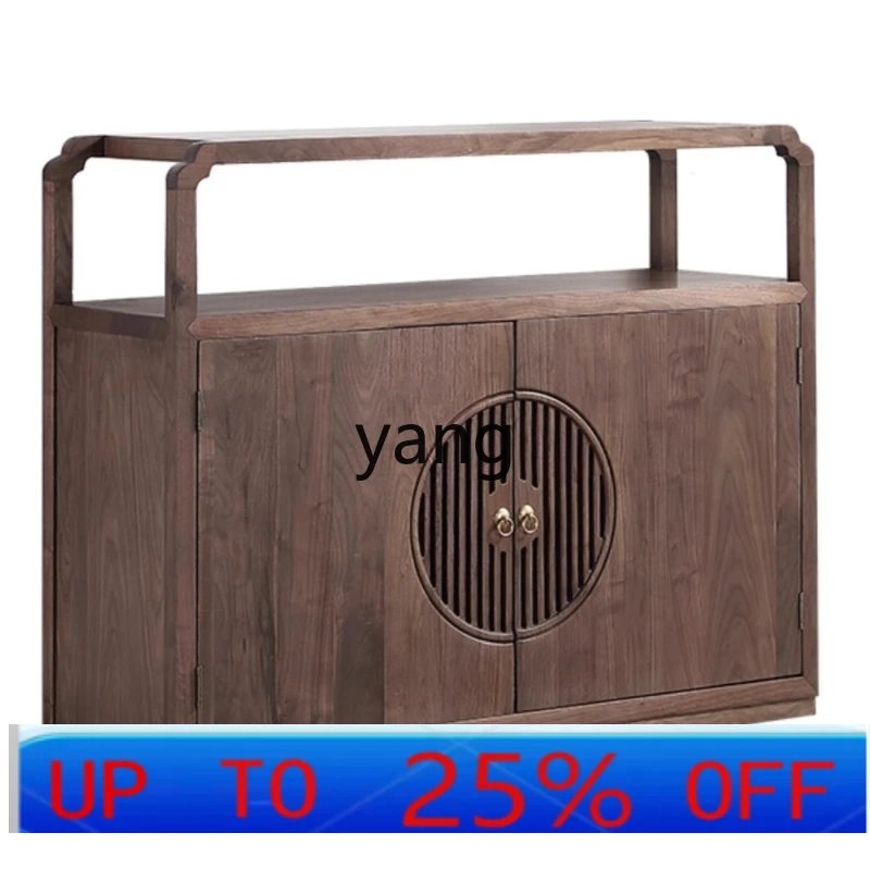 LTT new Chinese dining side porch Zen solid wood tenon and mortise dining front cabinet living room two doors