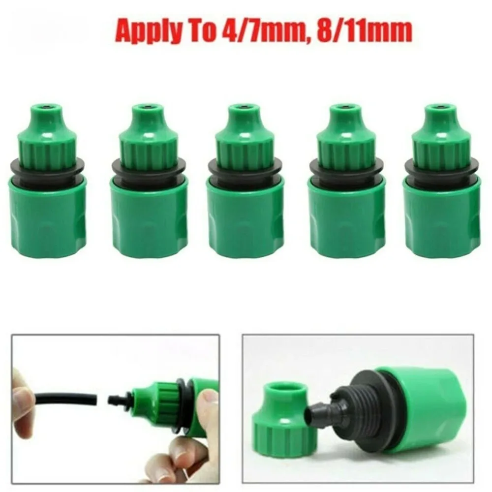 10 Pcs 4/7mm-8/11mm Plastic Garden Water Hose Quick Connector Irrigation Adapter Connector Drip Irrigation Tools