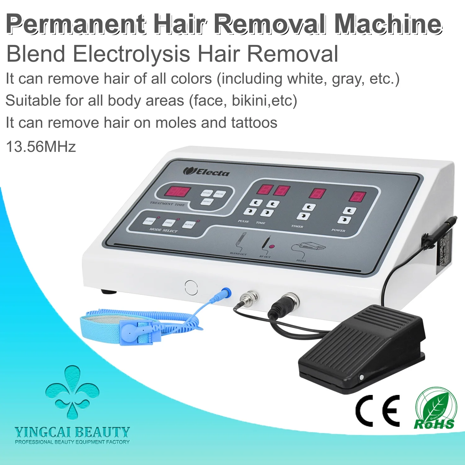 Electrolysis Hair Removal Machine Facial Epilator Permanent Hair Removal for Men Women Body Bikini All Hair Colors Remove