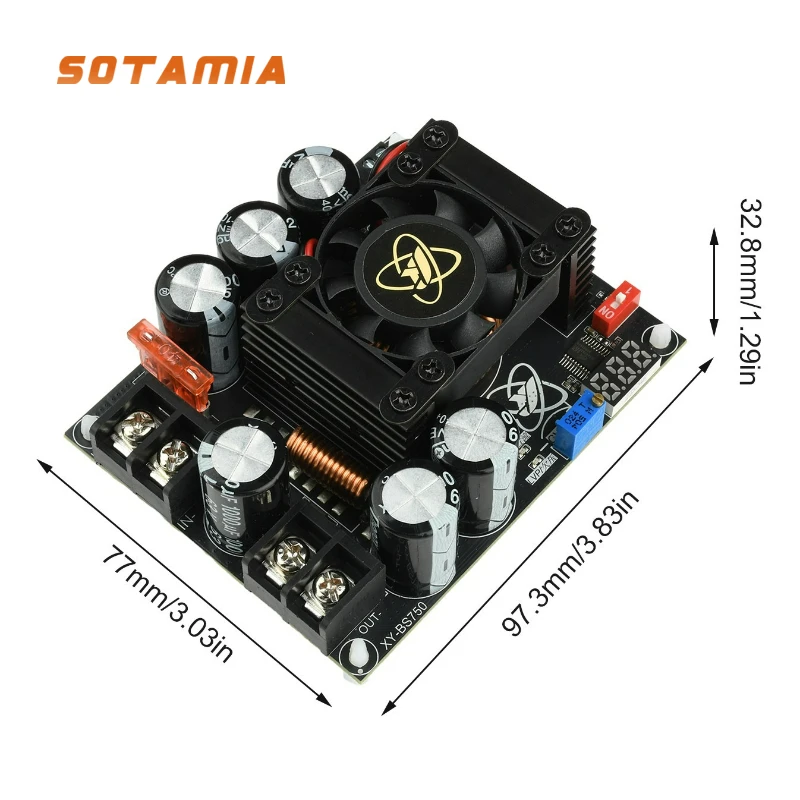 SOTAMIA 900W Adjustable Boost Module Low Ripple Audio Amplifier Dedicated Power Supply Continuously Adjustable Output Voltage