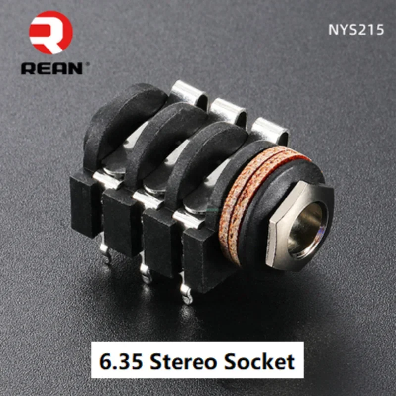 5Pcs REAN Yongsheng NYS215 large three-pin 6.35mm female socket stereo audio PCB direct welding socket 6.5 TRS HIFI accessories