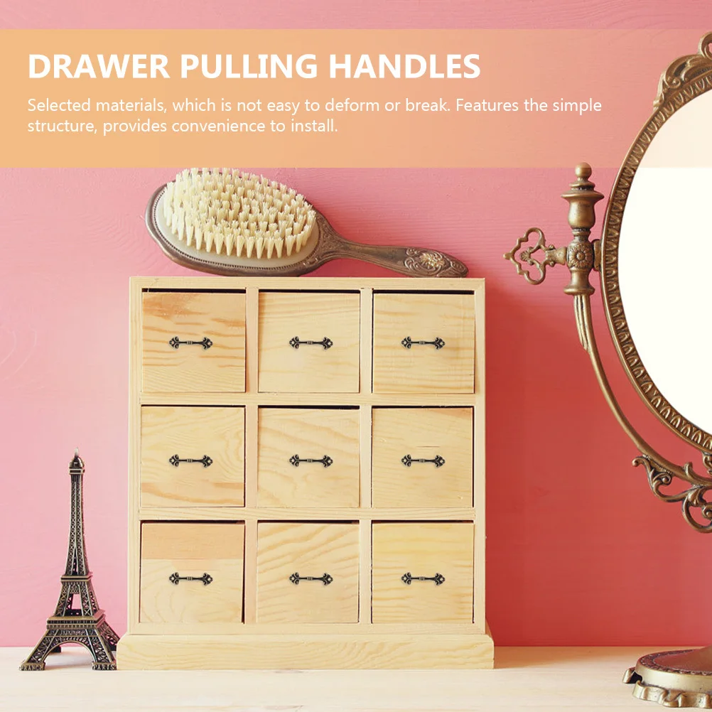 

20Pcs Wooden Box Mini Pull Handles Retro Drawer Knobs Zinc Alloy Closet Pulls Exquisite Home Furniture Decor Wooden Box Handles
