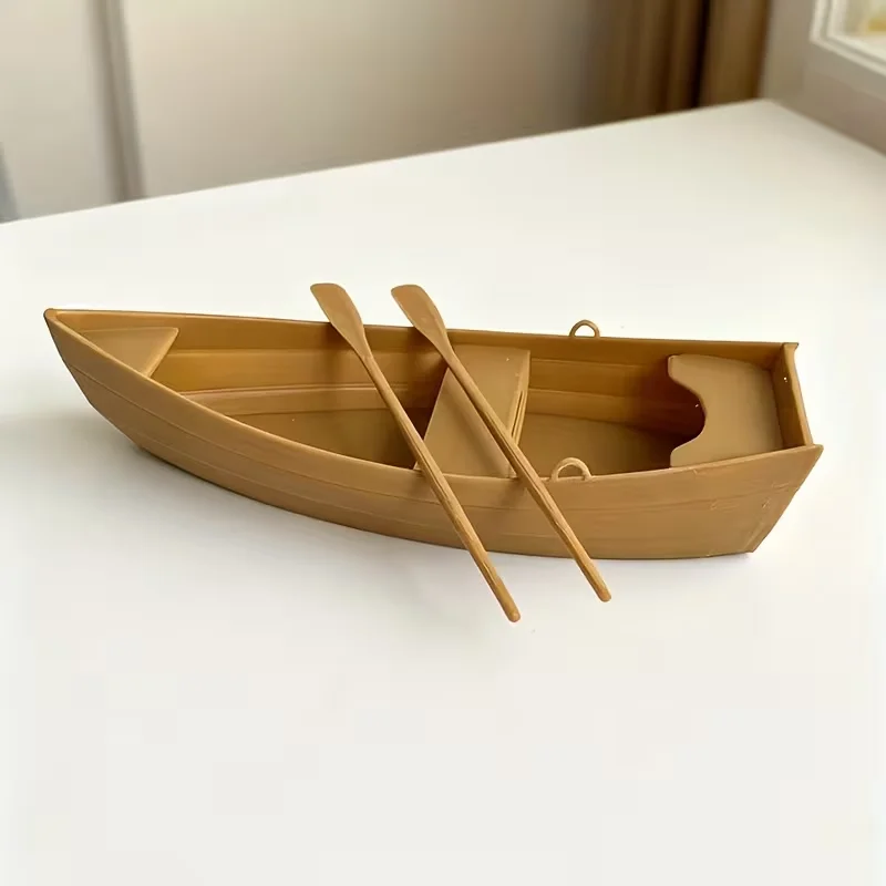Exquisitely Crafted Small for Boat Ornaments, Miniature Model for Boats with Oars Tabletop Decorations