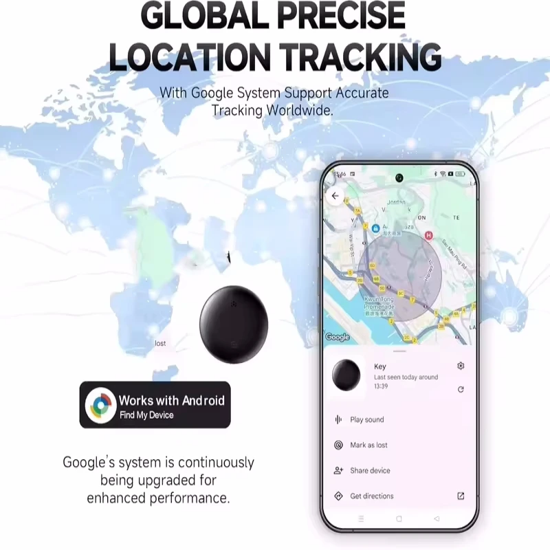 1 шт. мини-трекер для Android-метки, сумка для поиска ключей, потерянный трекер, умный Bluetooth-трекер с воздушной биркой, работающий с Google Find My Device