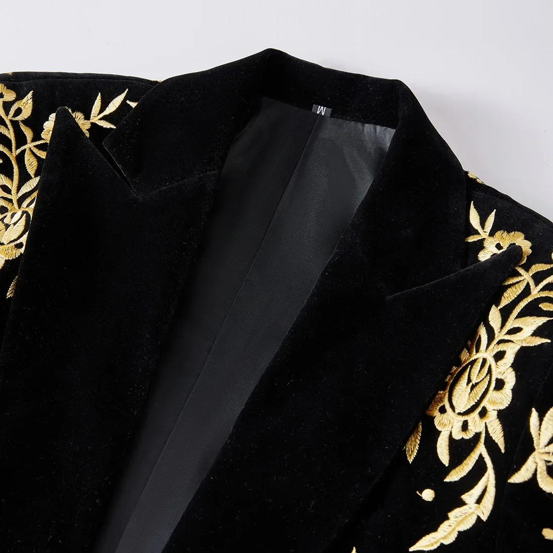 Luxo dourado Appliqued Blazer para homens, noivo melhor homem, elegante masculino noivo negócios desgaste do trabalho, senhora do escritório casaco, vestido de baile