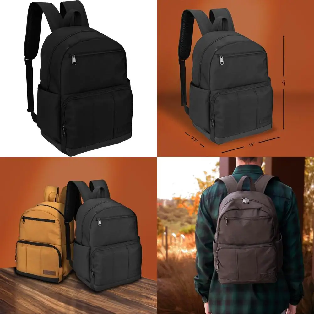 

Water-Resistant Classic Industry Backpack for Casual Use with Laptop Sleeve (Black)