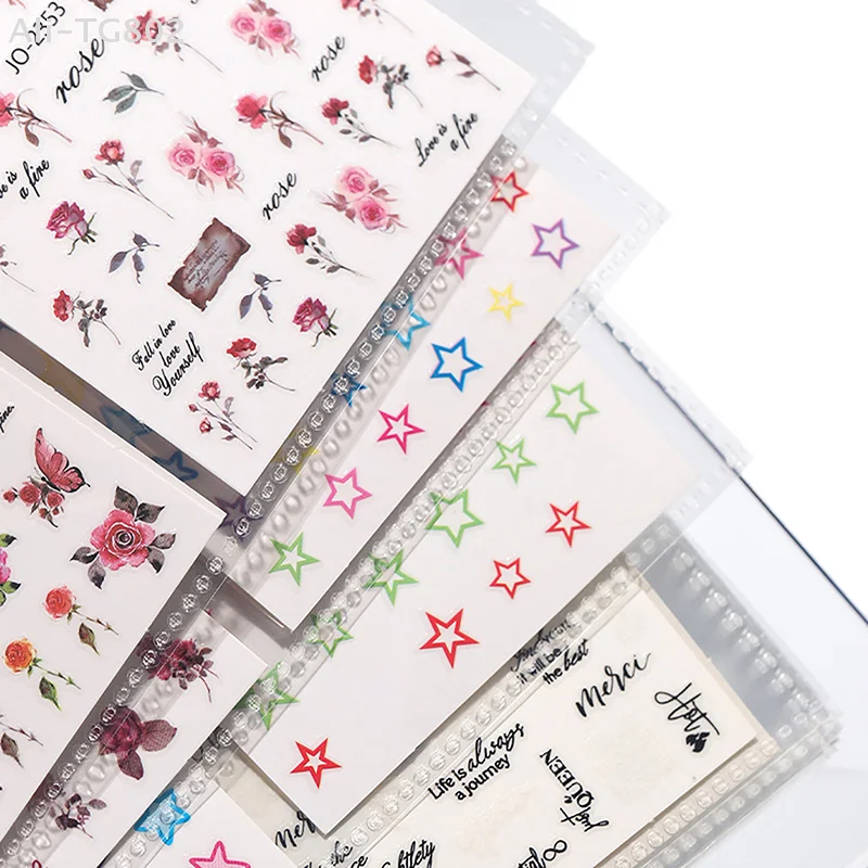 

Книга-органайзер для наклеек для ногтей на 17 страниц, прозрачный пластиковый держатель для декоративных наклеек, инструментов для маникюра, демонстрации дизайна ногтей