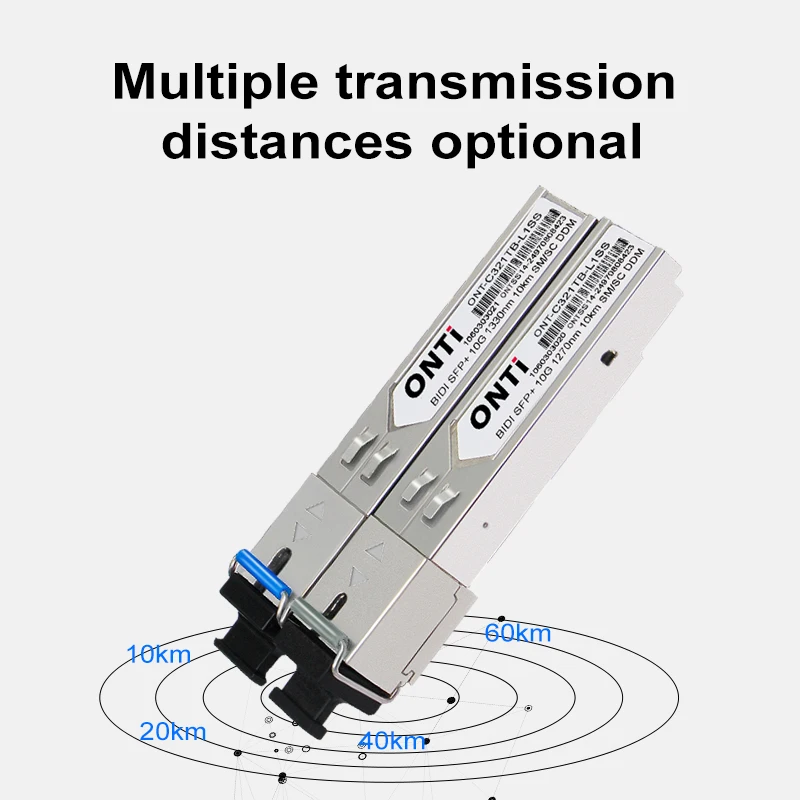 ONTi 10G BIDI SM SC WDM SFP+ Module 1270/1330nm Single Mode 10-60KM Fiber Optic module Compatible with Cisco Switch